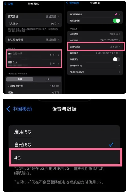 颍州苹果手机维修分享iPhone14如何切换4G/5G? iPhone14 5G网络切换方法 